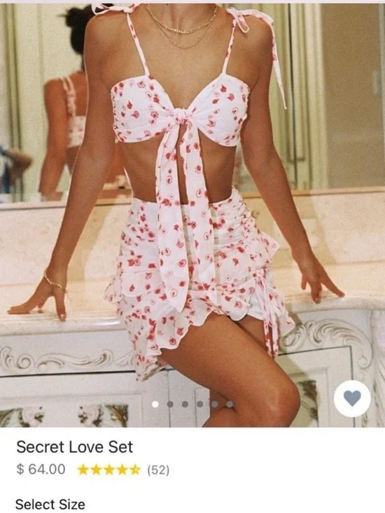 Princess Polly Women’s Floral Pattern Secret Love Sleeveless 2 Piece Set Size 4 - Picture 3 of 11